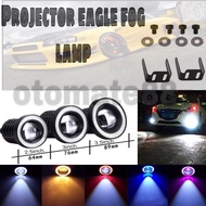 (2PCS) 3200LM Car COB LED Angel Eyes Fog lamp  WITH Ring Lens Projector Sport lights myvi alza bezza