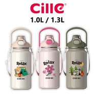 Cille Ceramic Heatlock Tumbler Flask Water Bottle Hot Cold Air Botol Tahan Panas XB-24155 1.0/1.3L