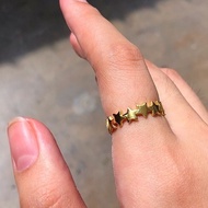 Aesthetic gold ring, korean aesthetic ring, gold star ring, 14k plated gold ring (infinty star)