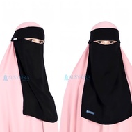 Niqab Poni Sifon Silk Jetblack Alsyahra Exclusive