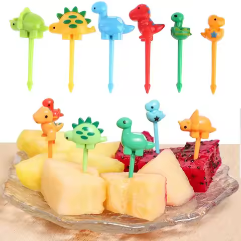 Animal Fruit Fork Food Grade Plastic Mini Cartoon Kids Cake Fruit Toothpick Bento Lunch Bento Access