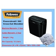 FELLOWES Powershred® 36C Cross-Cut Shredder Paper Shredder / Shredder Machine / Office Shredder Mesin Penghancur Kertas