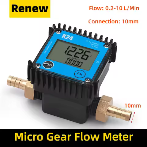 Micro Gear Flow Meter G1/4" G1/2" Flow Digital Display Meter Diesel Oil Hydraulic Oil Water 0.1-10l/