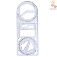 AVUKA Geometry Ruler, Activity Angle Ruler Straight Drawing Ruler, Architecture Multifunctional Plas