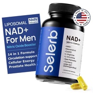 SelerbNAD+forMen–With Liposomal-NAD+, CoQ10, L-Carnitine, L-Arginine, & Ashwagandha Fitness–Energy, 