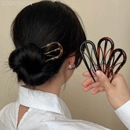 LOOKSHOW U-shaped Hair Stick Fork Wave Hairpin Simple Geometric Bun Maker Fashion Hairstyling Tools 