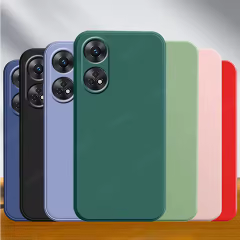 For Reno 8T Case Cover OPPO Reno 8T Capas Liquid Silicone Original Back Bumper Shockproof TPU Soft F