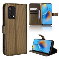 OPPO A74 4G Casing Flip Phone Holder Stand OPPO A95 4G Case Wallet PU Leather Back Cover