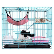 Cat Cage Double Layer Thickened Foldable Cat Cage with Ladder Wire Cage for Small and Medium Dogs Pe