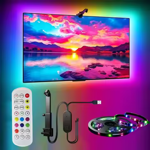 TV LED backlight with camera for 35-80 inch screens, synchronizes with screen and music, built-in RG