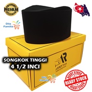 Songkok Hitam Dewasa Tinggi 4 1/2 Inci Lilitan Dalam PVC Leather ARROYYAN Baldu Biasa Nikah Tunang K