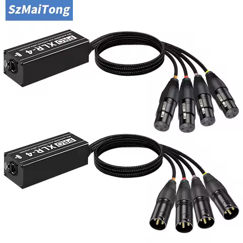 0.7M 4-Channel 3-Pin XLR Audio and DMX over Network Cable Extender, DMX512 Network Signal Extender ,