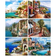 RUOPOTY 60x75cm/50x65cm/40x50cm Frame Painting By Number House Landscape DIY Frame HandPainted Art P