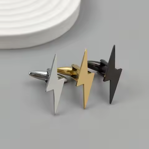 Custom Cufflinks Lightning Bolt Shape Groomsmen Bolt Cufflink, Accessories for Men Personalized Engr