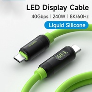 USB C Fast Charger Cable With LED Display PD 240W 40Gbps Video Cord Compatible with Thunderbolt 4/3 For iPhone 15 Laptop
