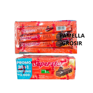 SUPERSTAR WAFER TRIPLE CHOCOLATE 18GR 1BOX(20+1PCS)  SNACK makanan ringan jajanan cemilan camilan pe