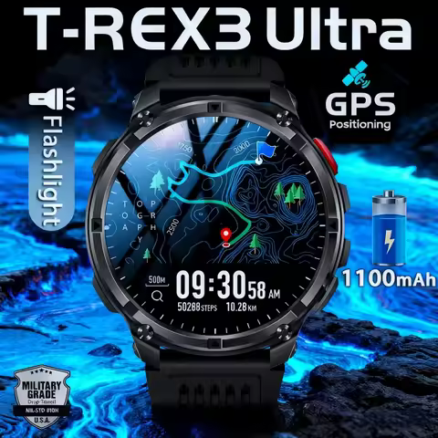 2026 New T-Rex3 Ultra 1100mAh Super Capacity Battery Adult Men Smart Watch 1.7" Large Screen Call 5A