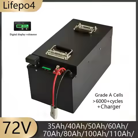 72V 35Ah Lifepo4 Battery 40Ah 50Ah 60Ah 70Ah 80Ah 100Ah 110Ah Lifepo4 for Trolling Motor Hybrids Mot
