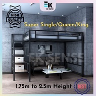 EKSENSE Metal Loft Bed Frame Double Decker Bunk Bed Rangka Katil 2 Dua Tingkat Besi Loteng Queen (1 month pre-order)