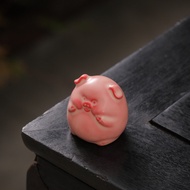 Creative Red Pink Ru Kiln Pig Tea Pet Small Ornaments Household Premium Tea Pet Tea Play Tea Ceremon