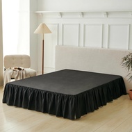 Bed Skirt King Size Ruffled Bed Skirt with Split Corners Black King Bed Skirts Drop King Size Bed Sk