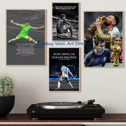 Sports Quotes Inspired Motivational Football Athlete Icons Quotes Poster Canvas Painting Home Office