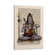 BLUDUG Shiva Hindu God Siva Art Print Traditional Hindu God Poster Book Art Canvas Painting Wall Art