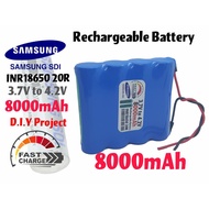 Rechargeable Samsung Battery Pack Custom 8.0Ah 8000mAh 3.7V to 4.2V Lithium Ion 18650 1S4P Spot Weld