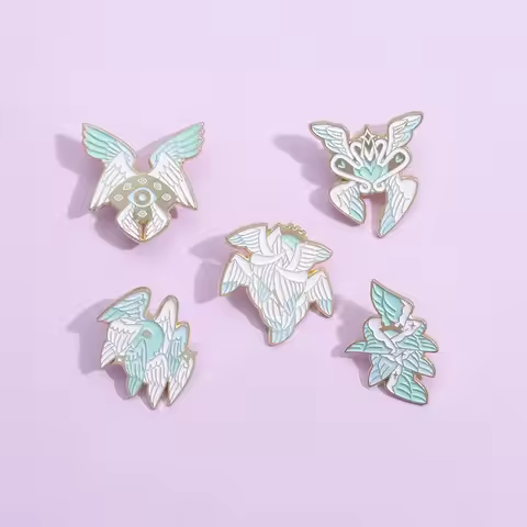 Seraphim Eye Enamel Pins Pure White Angel Wings Spirit Seraph Brooches Lapel Backpack Badges Jewelry