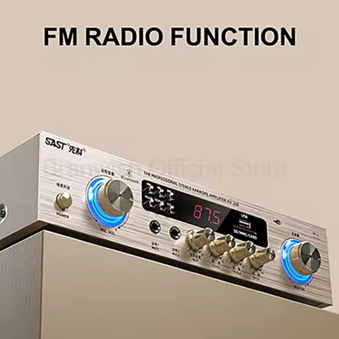 2x150W Amplifier Bluetooth Amp 2-Channel Audio Speaker HiFi High Power Amplifier with USB/SD Decodin