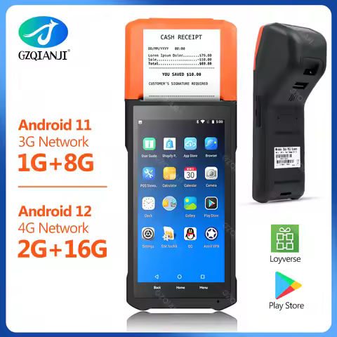 GZQIANJI Android 11/12 POS Bluetooth Thermal Printer Receipt Portable NFC Terminal Handheld PDA Poin