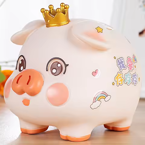 Kawaii Acrylic Money Boxes Pig Room Decor Vintage Simple Beauty Creative Cheap Chinese Piggy Bank An