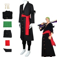 Anime One Piece Roronoa Zoro Trang Phục Cosplay Cho Người Lớn Vùng Đất Hài Hòa Zoro Kimono Trọn Bộ Q
