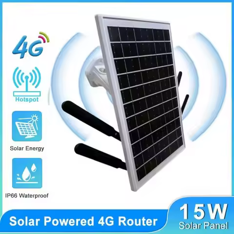 IP66 Waterproof Outdoor Solar Powered 4G LTE WIFI Router with SIM Card Slot 15W 25600mAh Wireless Mo