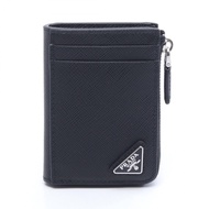 【二手】Prada PRADA 零錢包卡包 2MC129QHHF0002 黑色 Saffiano 皮革卡包 女士 全新