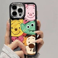 Casing for iPhone 11 12 13 14 Pro MAX 7 8 Plus X XR XS MAX 7 Plus Cartoon Anime Strawberry Bear Decal Metal Photo Frame Brand New Case