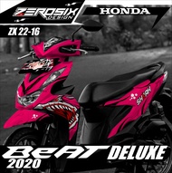 Sticker Motor Full Body Honda Beat Deluxe Beat Street Decal Stiker Beat 2020 2021 Motif Racing ZX 22-16 Hiu Shark