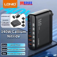 LDNIO Gan Charger 140W International Travel Adapter Fast Charge PD QC Type C USB A Ports