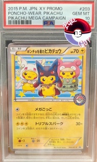 JENG PokeGuy Psa10 細變裝比卡超  poncho pikachu mega xy promo 203