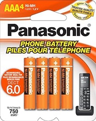 Panasonic Energy Corporation HHR-4DPA/4B Panasonic Genuine AAA NiMH Rechargeable Batteries for DECT Cordless Phones, 4 Pack