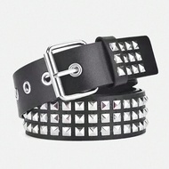 1pc Men's Gothic Rivet Buckle PU Leather Belt, Suitable For Pairing With Leather Jacket, Ripped Pant