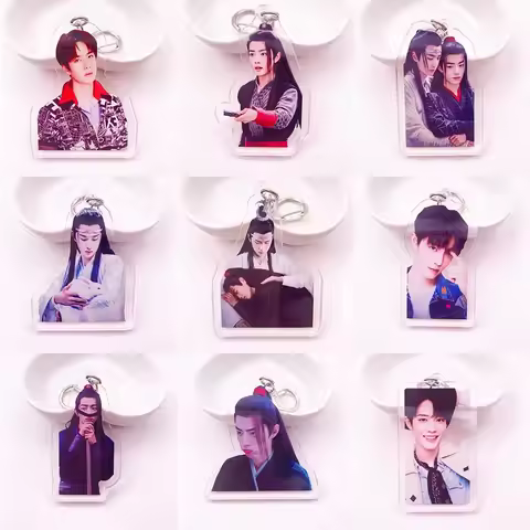 New The Untamed Chen Qing Ling Fashion Multiful HD Keychain Wang Yibo, Xiao Zhan Double Sides Key Ri