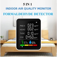 Formaldehyde Detector 5-in-1 Digital Air Quality Monitor CO2 Temperature Humidity Detector