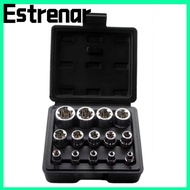 ESTRENAR 14PCS/Set Wrench Head Star Socket Set, External Hex 1/4" 3/8" 1/2" Hexagon Socket Nut Socke