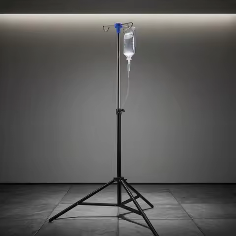 Tripod Infusion Stand Black Folding Infusion Stand Portable IV Pole Stainless Steel IV Pole Three-Ho