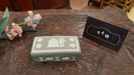 【卡卡頌 歐洲跳蚤市場/歐洲古董 】英國老件_Wedgwood Jasper 瑋緻活 橄欖綠碧玉 瓷珠寶首飾盒p1368
