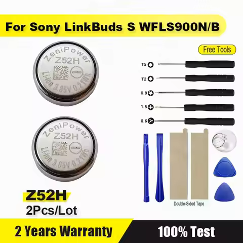 2PCS Brand-New 3.85V Z52H Battery For Sony LinkBuds S WFLS900N/B Truly Wireless Earbud Headphones + 