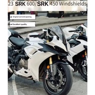 Practical Modified Motorcycle Parts - Racing Tall Windshield for QJMOTOR SRK600/SRK450/SRK 450 AMT