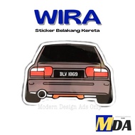 (PROTON - WIRA) Sticker of Car Backside, Sticker Belakang Proton Wira ,Custom No. Plat, Color.-- [1p