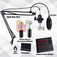 Paket Lengkap Full Set Microphone Condenser BM8000 dan Soundcard